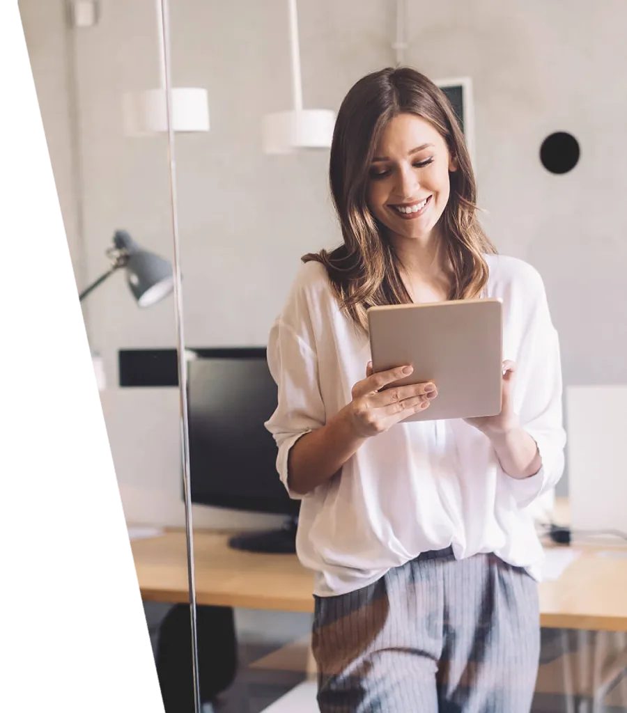 Website owner reviewing updates and performance on a tablet