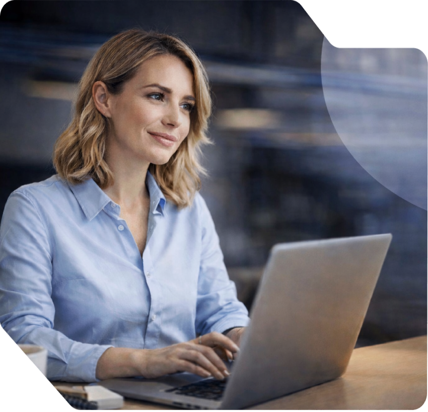 Professional content writer creating website content on a laptop