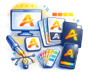 Brand identity finalization icon showing approved logo assets and brand deliverables
